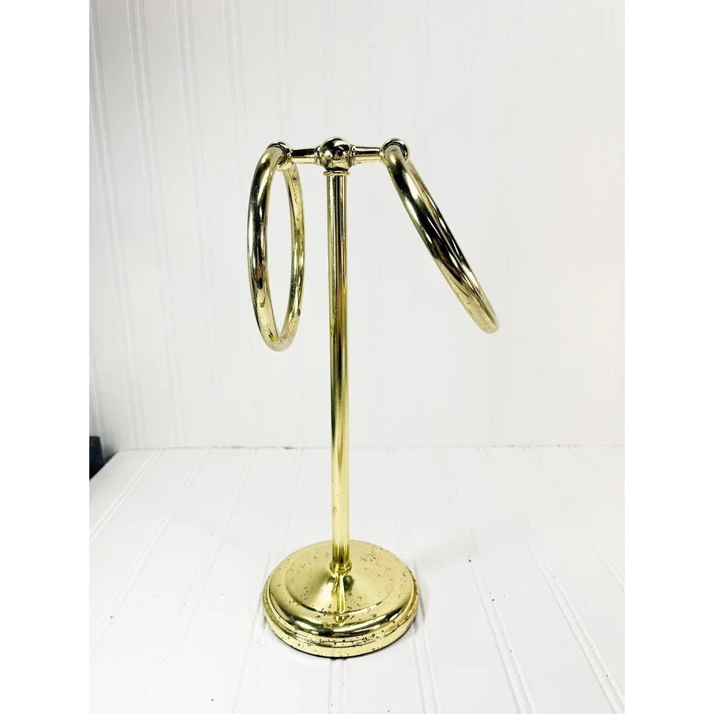 Vintage Brass Hand Towel Holder - Hollywood Regency Bathroom‎ Decor